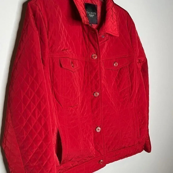 Talbots red quilted light jacket - Picture 2 of 5